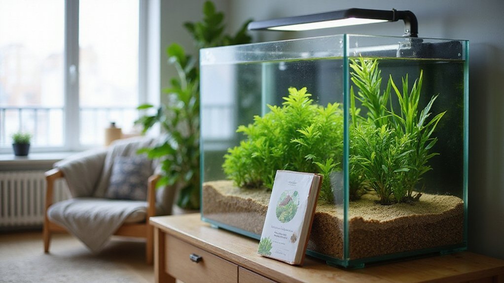 aquarium plants thriving in sand