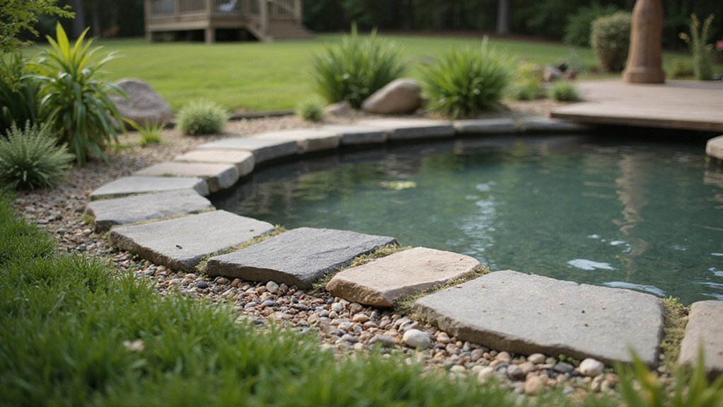 concealing pond liner edges
